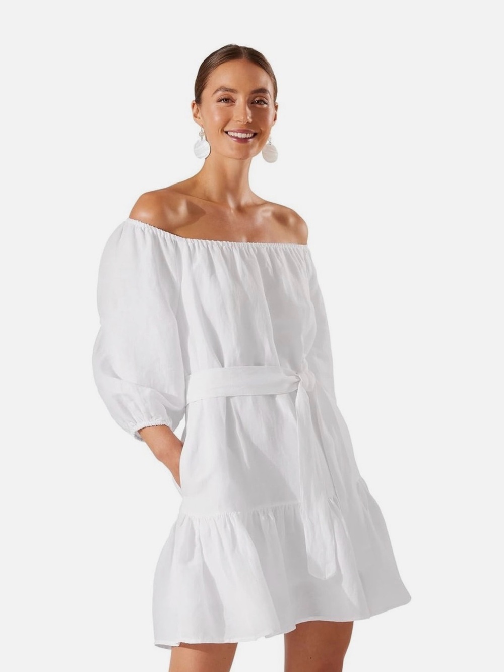 NWT Tommy Bahama White St. Lucia Tiered Linen Dress